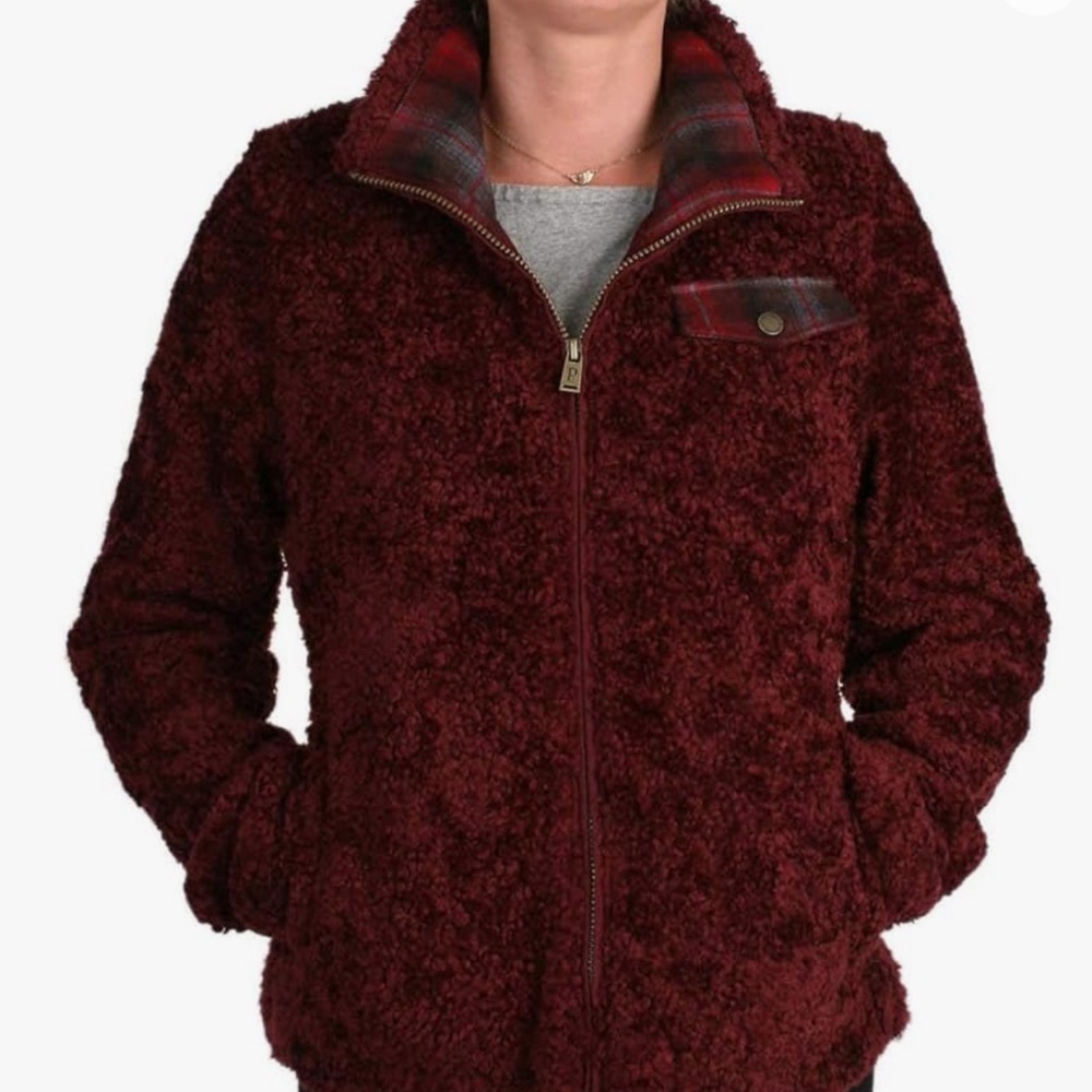 Pendleton Burgundy Fuzzy Jacket‎ Size Medium